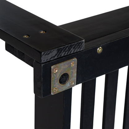 TOPMAX Patio Wooden Twin Size Porch Swing Daybed Frame, Garden Swing Bench Chair with 4 Hanging Ropes for Backyard,Outdoor,Black