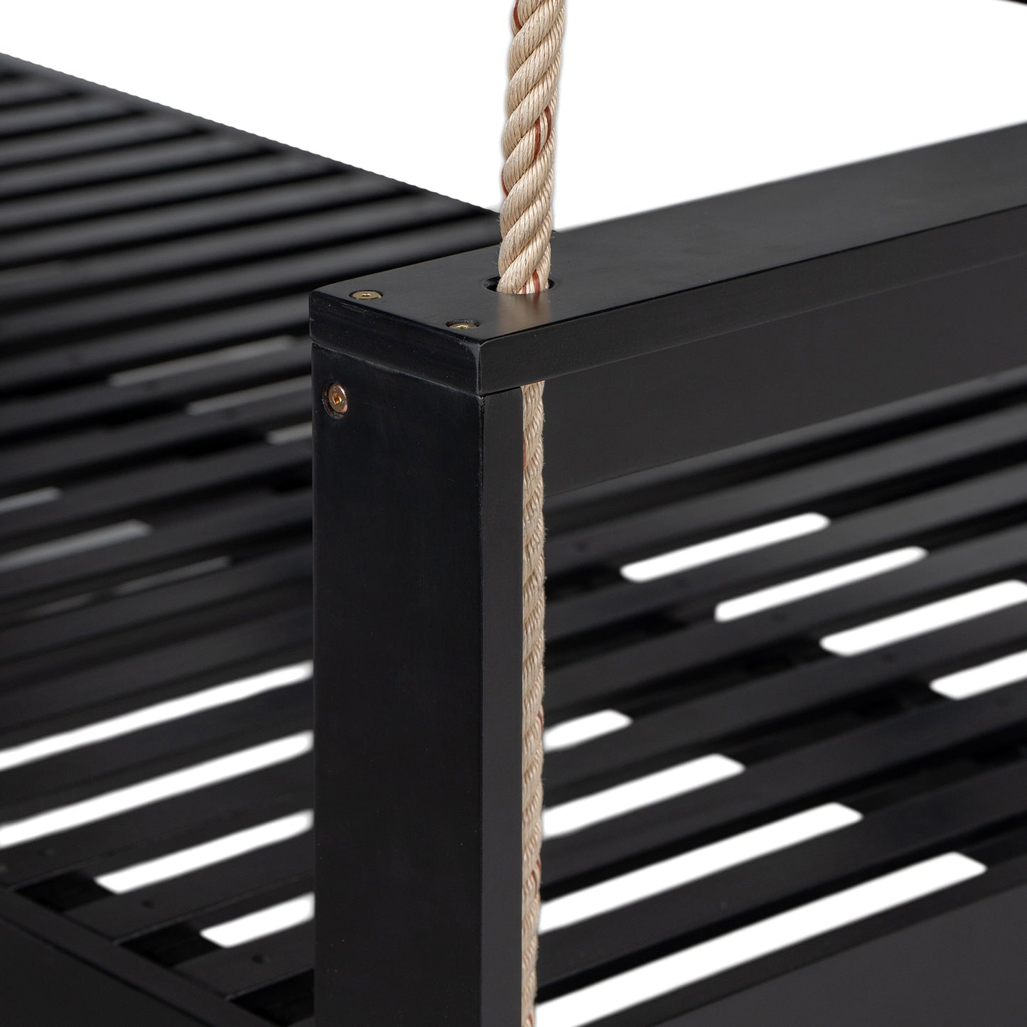 TOPMAX Patio Wooden Twin Size Porch Swing Daybed Frame, Garden Swing Bench Chair with 4 Hanging Ropes for Backyard,Outdoor,Black