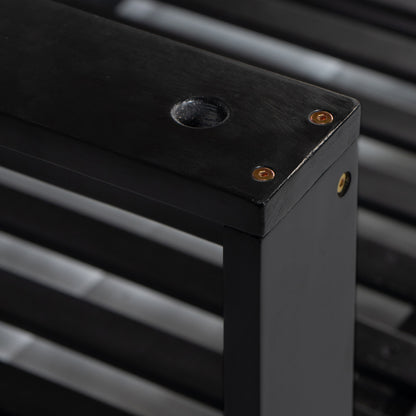 TOPMAX Patio Wooden Twin Size Porch Swing Daybed Frame, Garden Swing Bench Chair with 4 Hanging Ropes for Backyard,Outdoor,Black