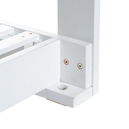 TOPMAX Patio Wooden Twin Size Porch Swing Daybed Frame, Garden Swing Bench Chair with 4 Hanging Ropes for Backyard,Outdoor,White