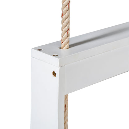 TOPMAX Patio Wooden Twin Size Porch Swing Daybed Frame, Garden Swing Bench Chair with 4 Hanging Ropes for Backyard,Outdoor,White