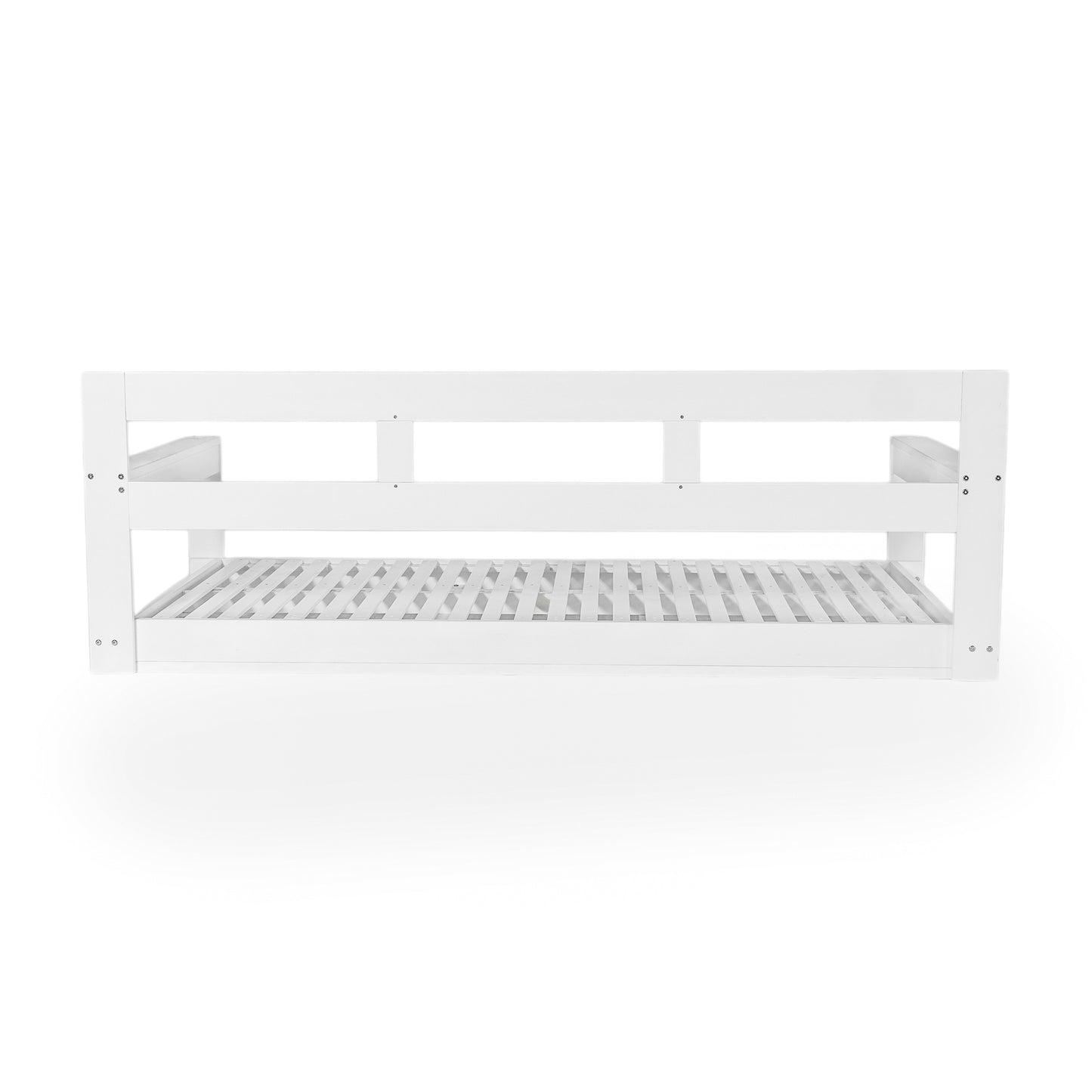 TOPMAX Patio Wooden Twin Size Porch Swing Daybed Frame, Garden Swing Bench Chair with 4 Hanging Ropes for Backyard,Outdoor,White