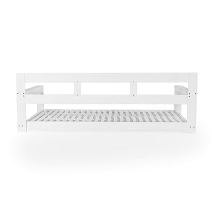 TOPMAX Patio Wooden Twin Size Porch Swing Daybed Frame, Garden Swing Bench Chair with 4 Hanging Ropes for Backyard,Outdoor,White