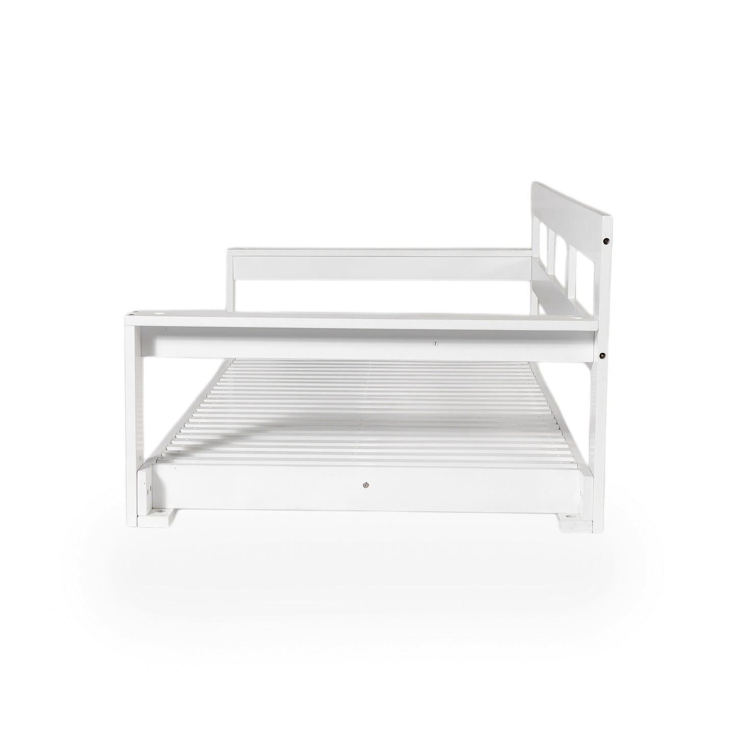 TOPMAX Patio Wooden Twin Size Porch Swing Daybed Frame, Garden Swing Bench Chair with 4 Hanging Ropes for Backyard,Outdoor,White