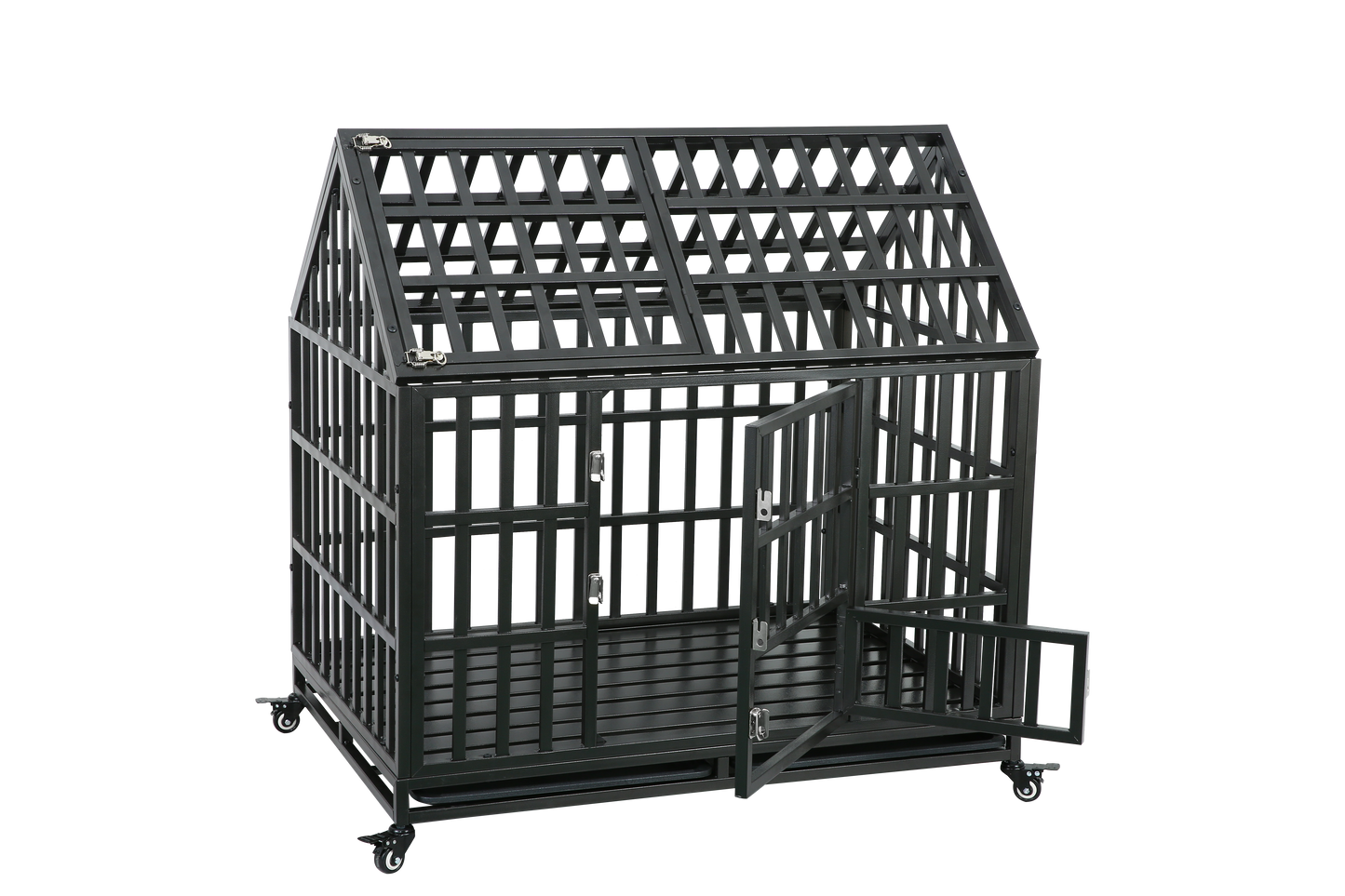 Heavy Duty Dog Cage pet Crate with Roof