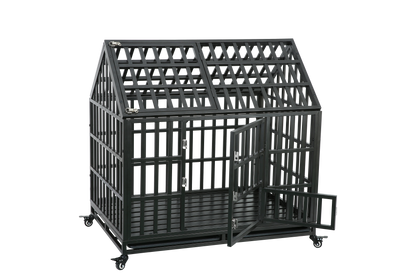 Heavy Duty Dog Cage pet Crate with Roof