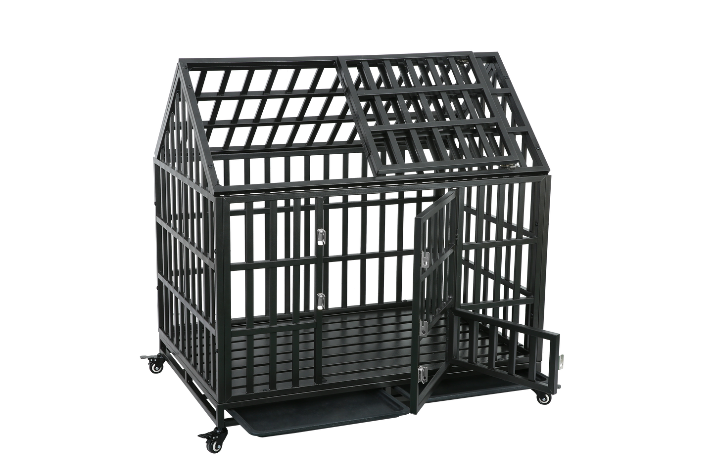 Heavy Duty Dog Cage pet Crate with Roof