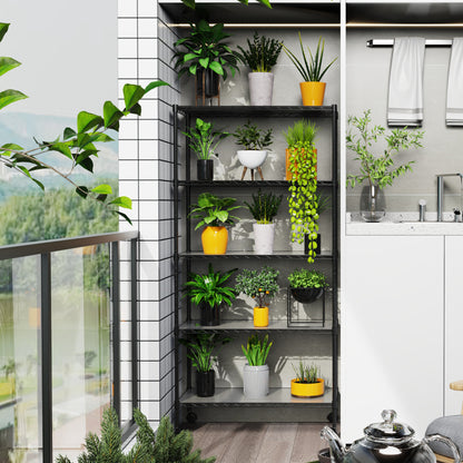 5 Tier Shelf Wire Shelving Unit, NSF Heavy Duty Wire Shelf Metal Large Storage Shelves Height Adjustable Utility for Garage Kitchen Office Commercial Shelving Steel Layer Shelf - Black