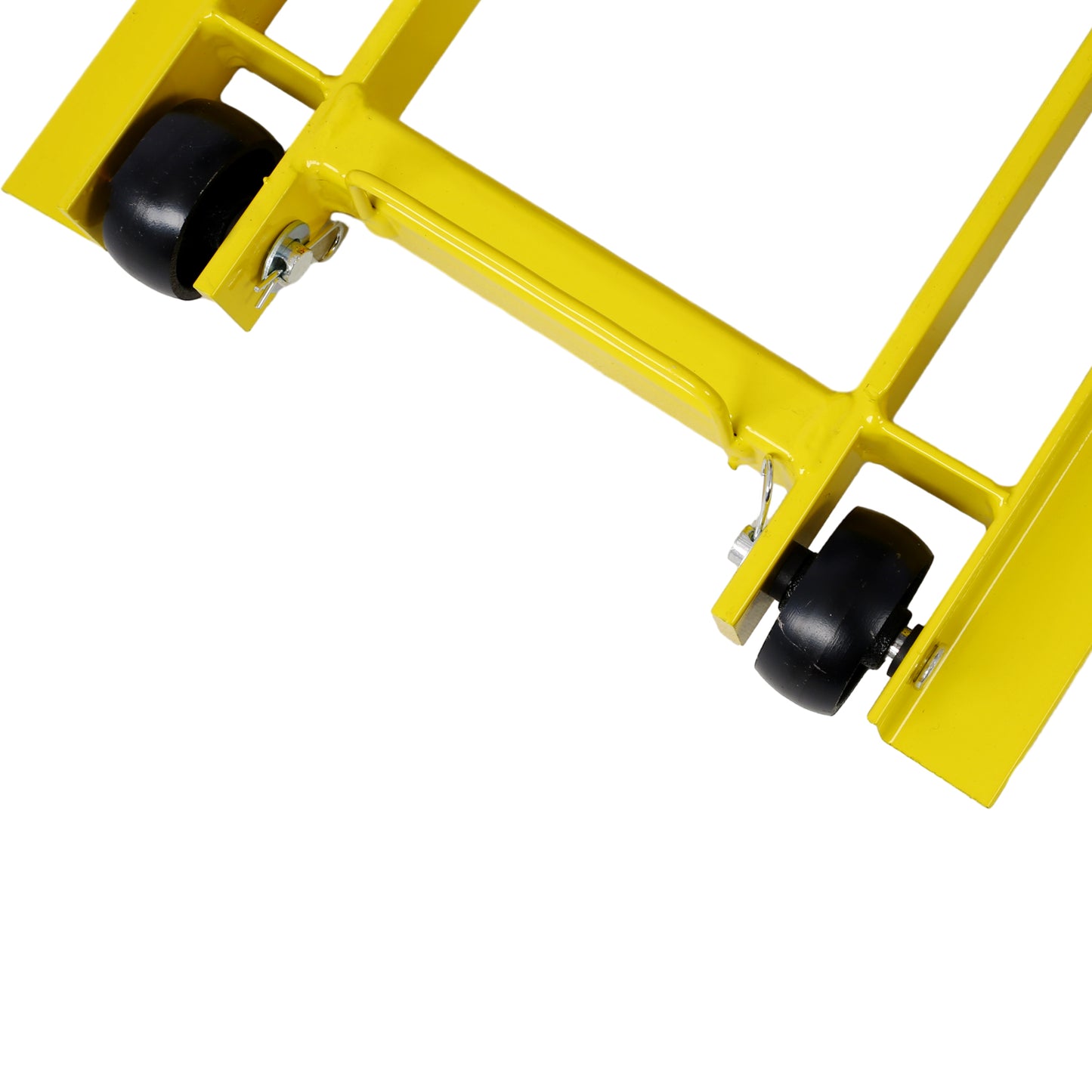 Hydraulic Motorcycle Lift Jack, 1500 LBS Capacity ATV Scissor Lift Jack, Portable Motorcycle Lift Table with 4 Wheels, Hydraulic Foot-Operated Hoist Stand with tie down yellow