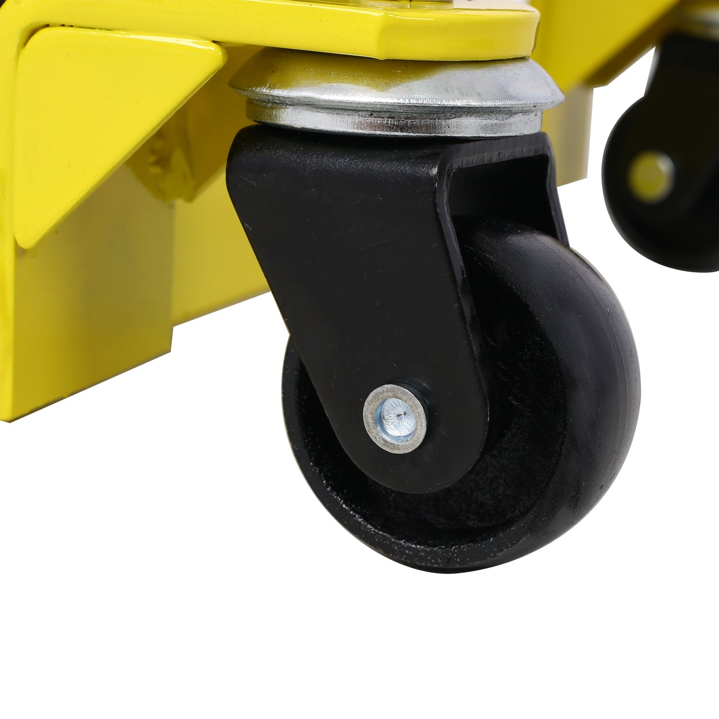 Hydraulic Motorcycle Lift Jack, 1500 LBS Capacity ATV Scissor Lift Jack, Portable Motorcycle Lift Table with 4 Wheels, Hydraulic Foot-Operated Hoist Stand with tie down yellow