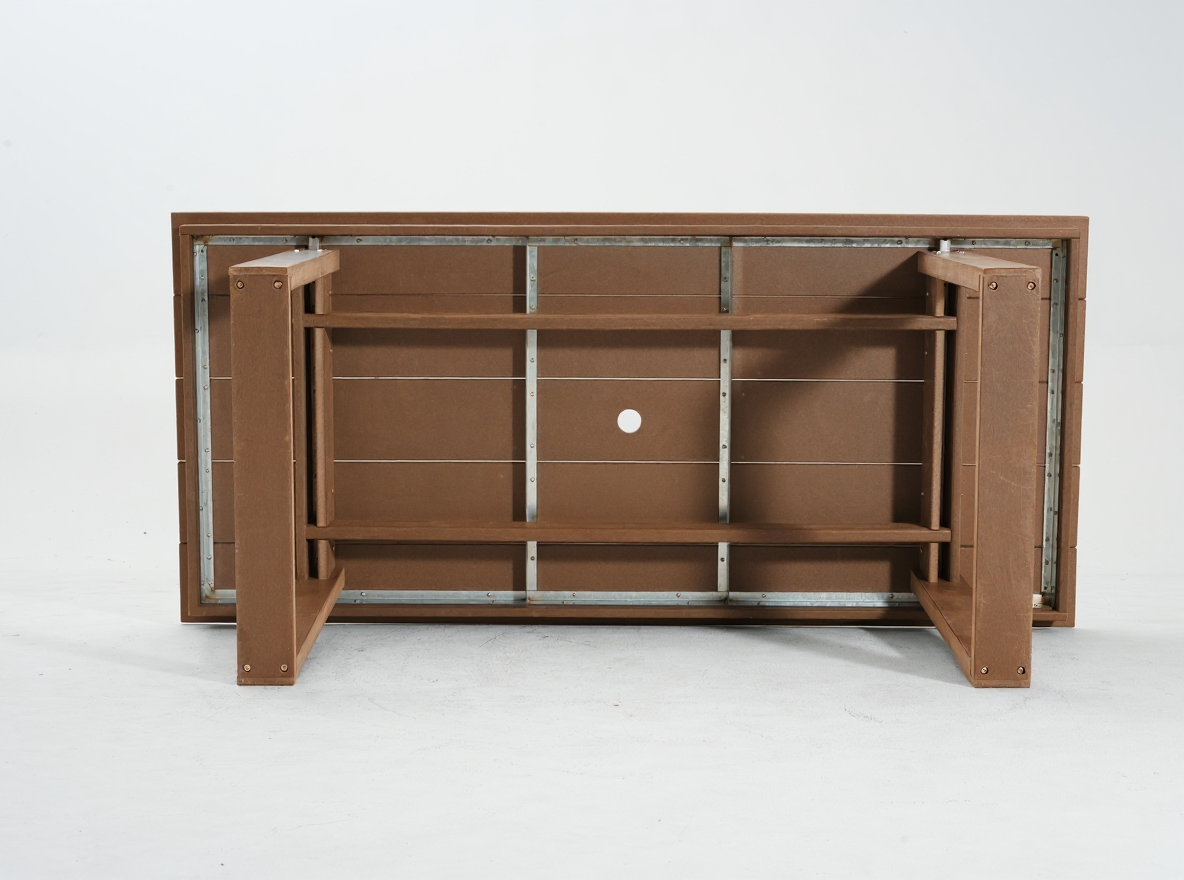 5-Piece Brown Outdoor Dining Set – Weather-Resistant Patio Table with Umbrella Hole & 4 Chairs for Backyard/Poolside