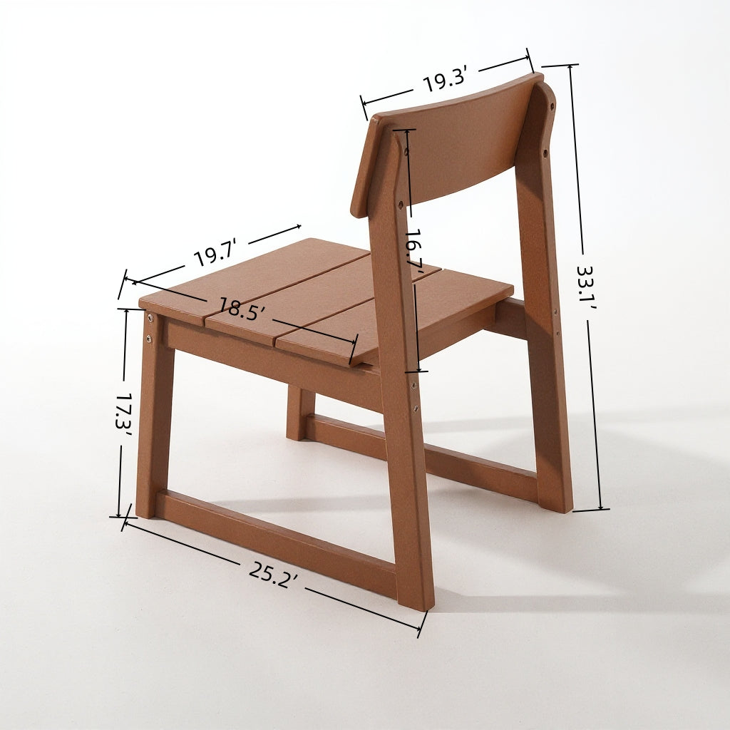 5-Piece Brown Outdoor Dining Set – Weather-Resistant Patio Table with Umbrella Hole & 4 Chairs for Backyard/Poolside