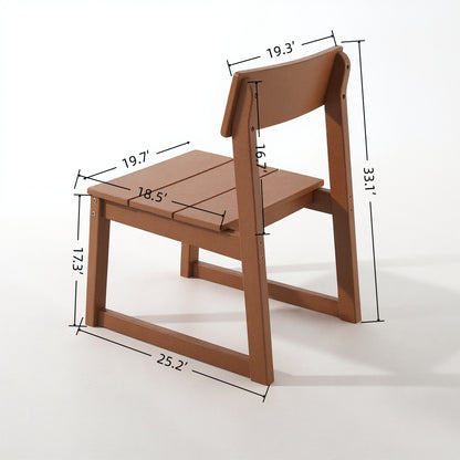 5-Piece Brown Outdoor Dining Set – Weather-Resistant Patio Table with Umbrella Hole & 4 Chairs for Backyard/Poolside