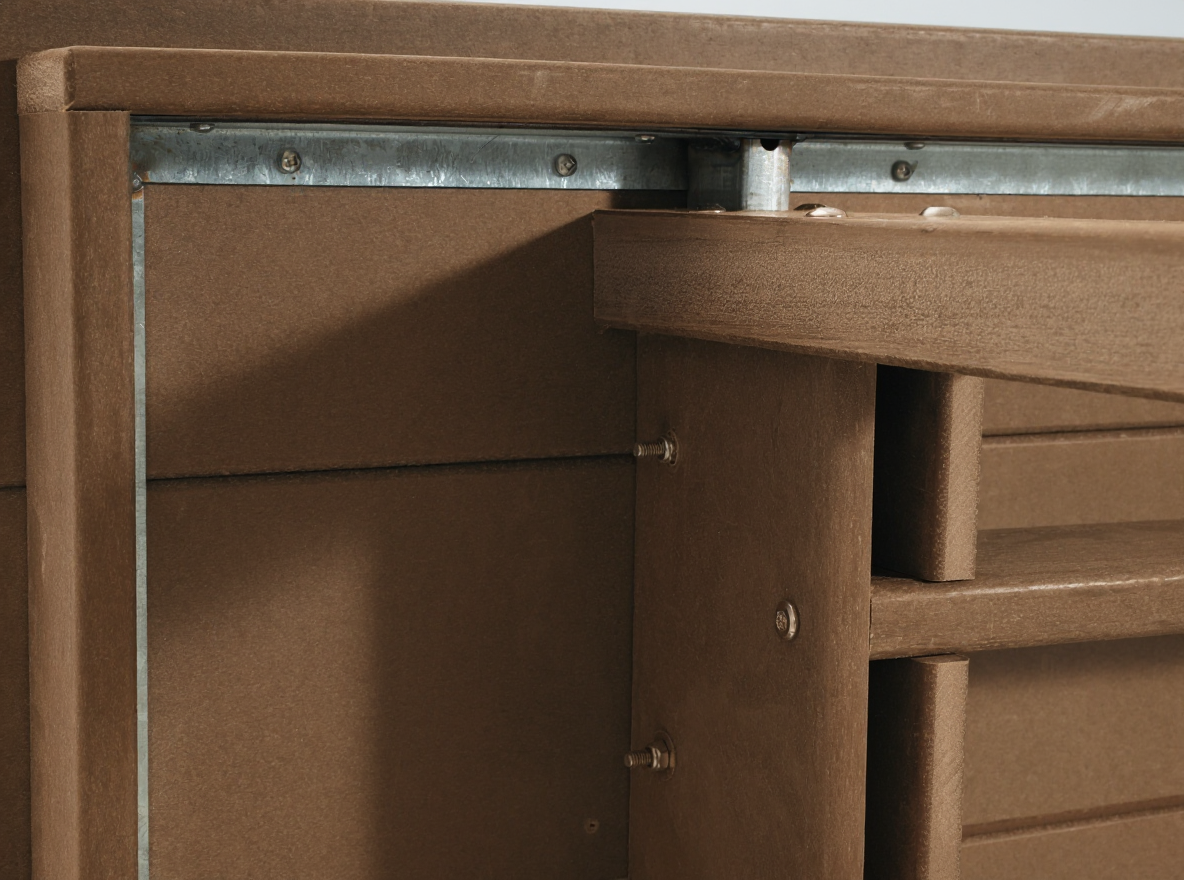 5-Piece Brown Outdoor Dining Set – Weather-Resistant Patio Table with Umbrella Hole & 4 Chairs for Backyard/Poolside