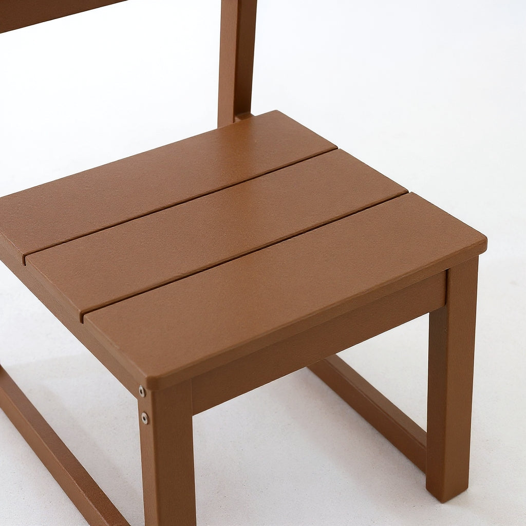 5-Piece Brown Outdoor Dining Set – Weather-Resistant Patio Table with Umbrella Hole & 4 Chairs for Backyard/Poolside