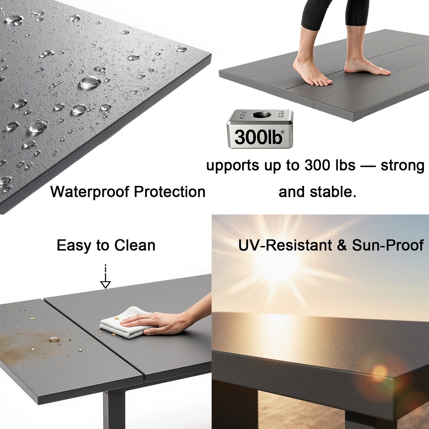 7-Piece Outdoor Dining Set for 6 – Weather-Resistant Patio Table with Umbrella Hole and 6 Armrest Chairs, Durable Garden Furniture for Backyard, Lawn, Deck, or Poolside (Grey)