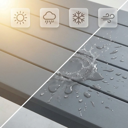 7-Piece Outdoor Dining Set for 6 – Weather-Resistant Patio Table with Umbrella Hole and 6 Armrest Chairs, Durable Garden Furniture for Backyard, Lawn, Deck, or Poolside (Grey)