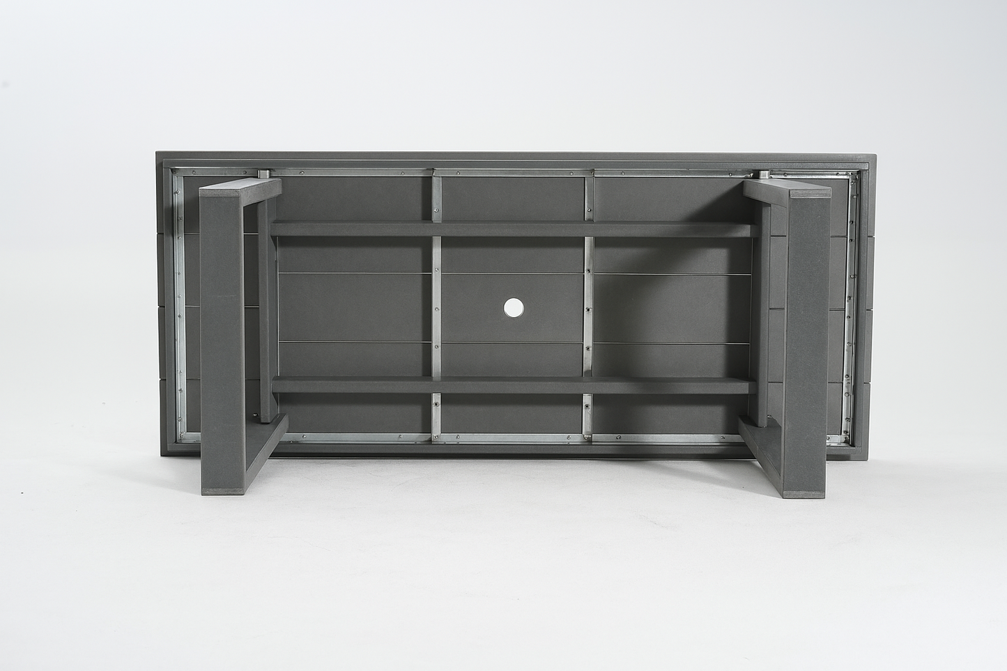 5-Piece Outdoor Dining Set for 4 – Weather-Resistant Patio Table with Umbrella Hole and 4 Armrest Chairs, Durable Garden Furniture for Backyard, Lawn, Deck, or Poolside (Grey)