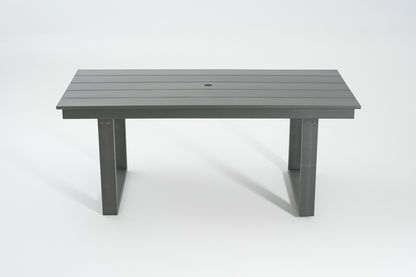 5-Piece Outdoor Dining Set for 4 – Weather-Resistant Patio Table with Umbrella Hole and 4 Armrest Chairs, Durable Garden Furniture for Backyard, Lawn, Deck, or Poolside (Grey)