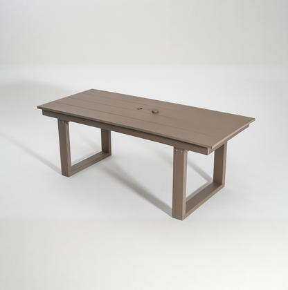 5-Piece Outdoor Dining Set for 4 – Weather-Resistant Patio Table with Umbrella Hole and 4 Armrest Chairs, Durable Garden Furniture for Backyard, Lawn, Deck, or Poolside (Wood)