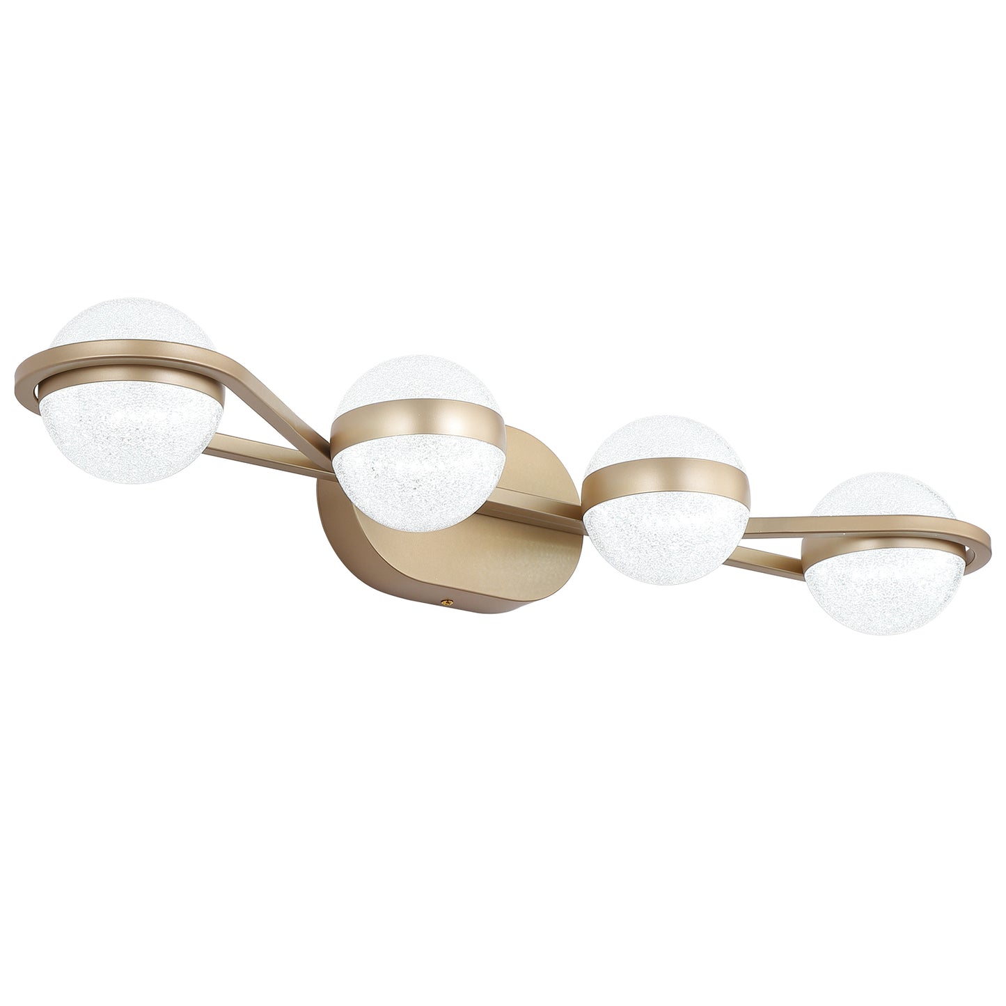 Modern Minimalist Gold Bathroom Vanity Light, 4 Bulb Acrylic Shades, Wall Mounted Decorative Lighting Fixture, Suitable for Bathroom Vanity Mirror
