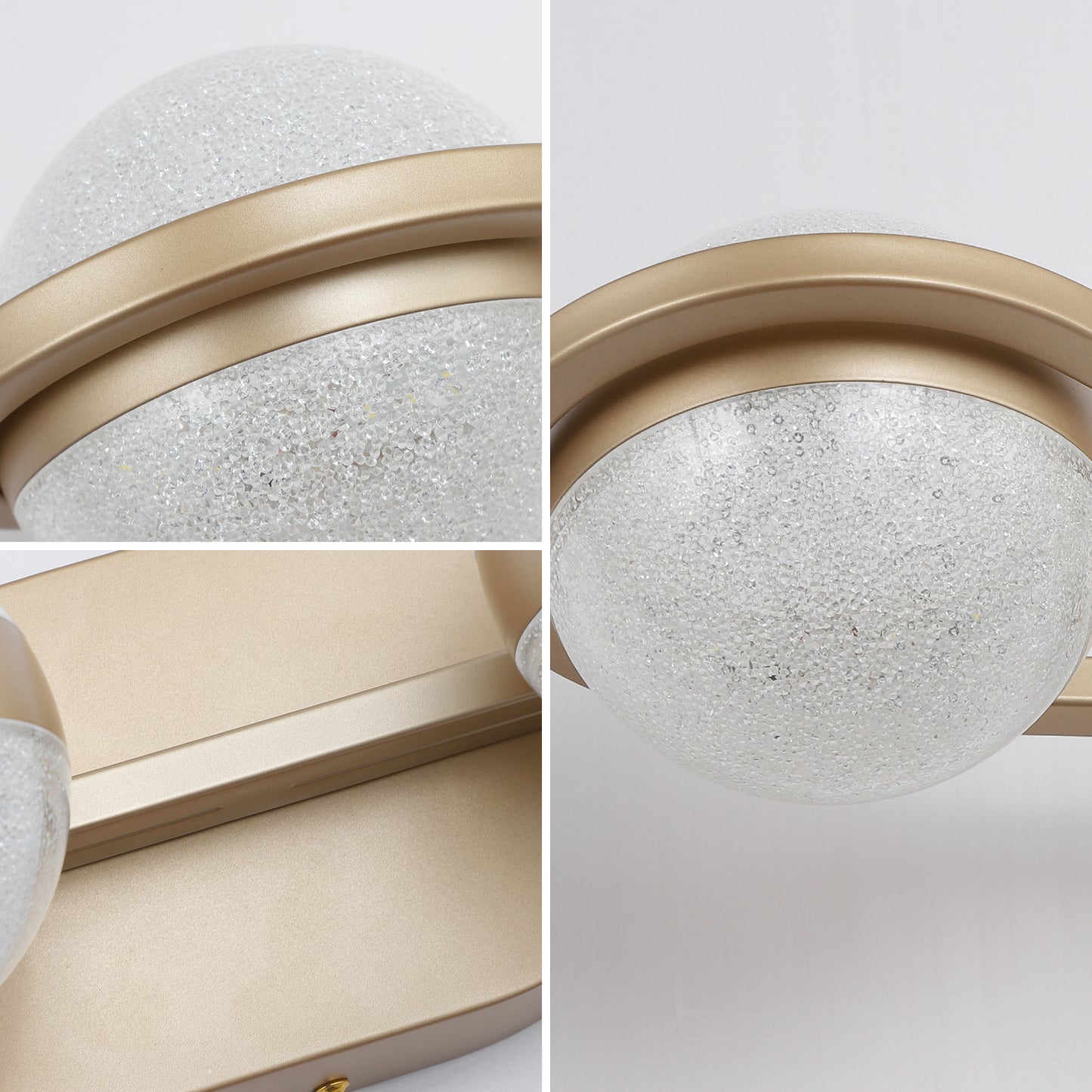 Modern Minimalist Gold Bathroom Vanity Light, 4 Bulb Acrylic Shades, Wall Mounted Decorative Lighting Fixture, Suitable for Bathroom Vanity Mirror