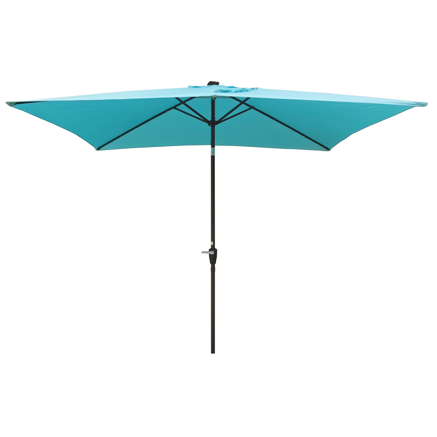 10 x 6.5t Rectangular Patio Solar LED Lighted Outdoor Umbrellas with Crank and Push Button Tilt for Garden Backyard Pool Swimming Pool