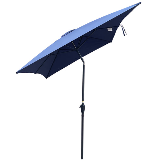 6 x 9ft Patio Umbrella Outdoor Waterproof Umbrella with Crank and Push Button Tilt without flap for Garden Backyard Pool Swimming Pool Market