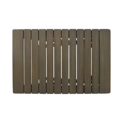 Outdoor Folding Wooden Side Table, Gray, 15"D x 22.75"W x 18.25"H