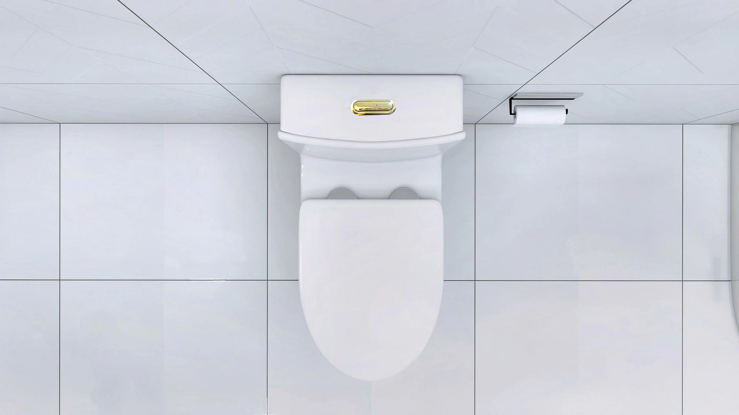 Elongated One Piece Toilet White