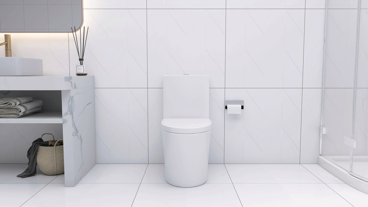 Elongated One Piece Toilet White