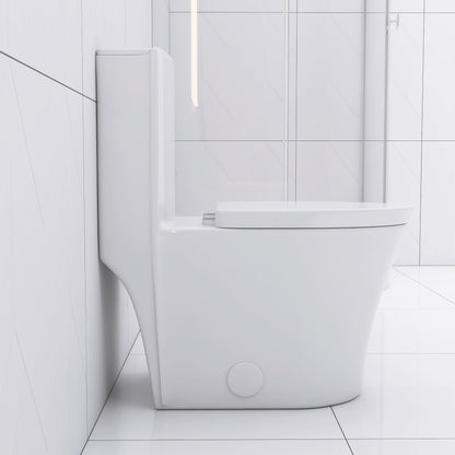 Elongated One Piece Toilet White