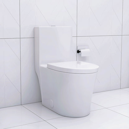 Elongated One Piece Toilet White