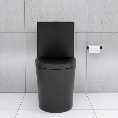 Matte Black Elongated One Piece Toilet Dual Flush 1.1/1.6 GPF Water Saving Map 1000g,Matte Black