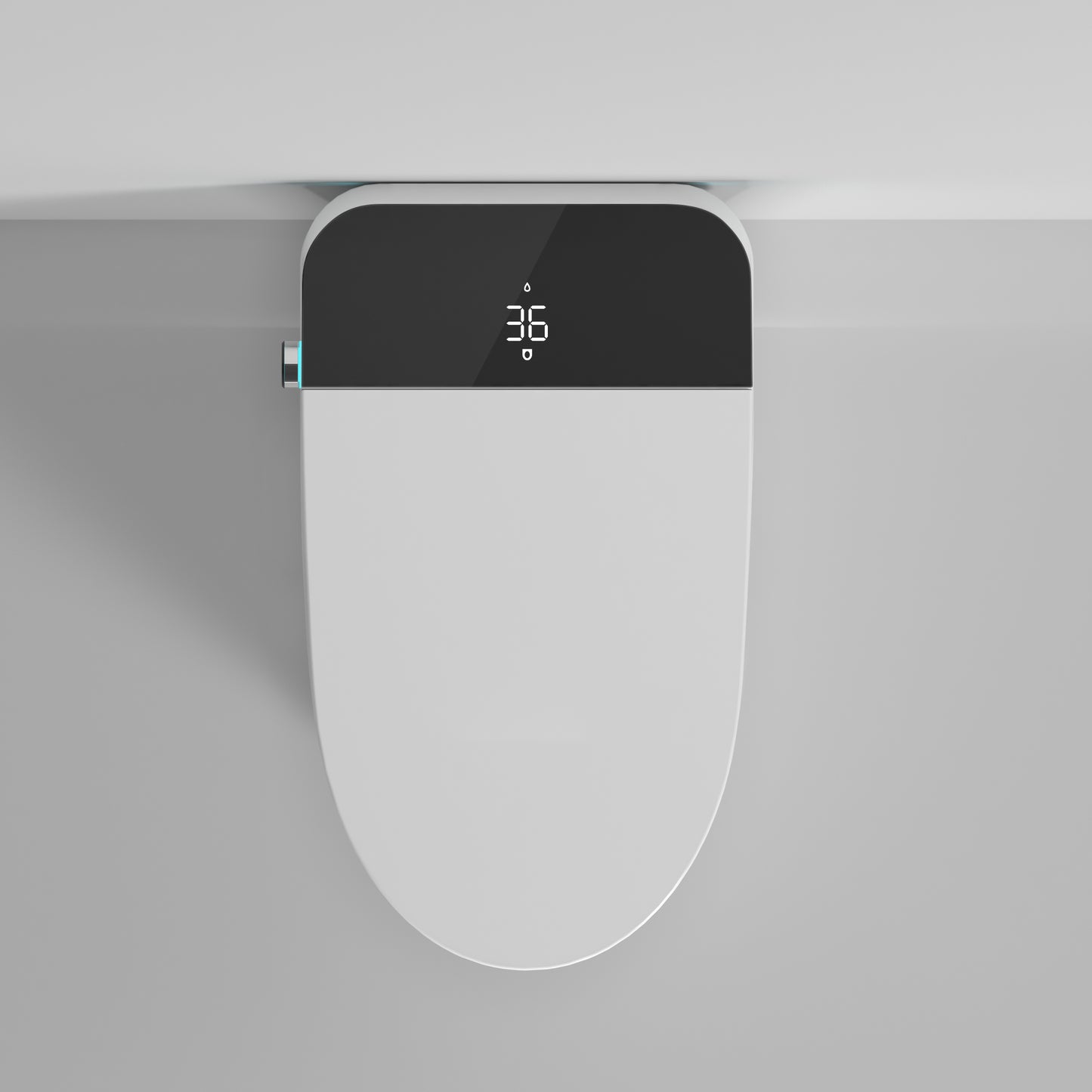 Modern Smart Toilet with Bidet Seat Built-in, Intelligent Toilet Auto Open/Close Seat, Foot Sensor, LED Display,Night Light, Warm Water & Dryer,White