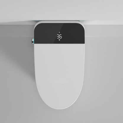 Modern Smart Toilet with Bidet Seat Built-in, Intelligent Toilet Auto Open/Close Seat, Foot Sensor, LED Display,Night Light, Warm Water & Dryer,White