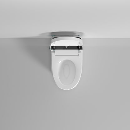 Modern Smart Toilet with Bidet Seat Built-in, Intelligent Toilet Auto Open/Close Seat, Foot Sensor, LED Display,Night Light, Warm Water & Dryer,White