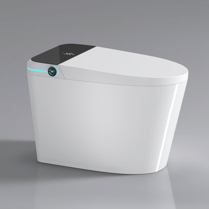 Modern Smart Toilet with Bidet Seat Built-in, Intelligent Toilet Auto Open/Close Seat, Foot Sensor, LED Display,Night Light, Warm Water & Dryer,White