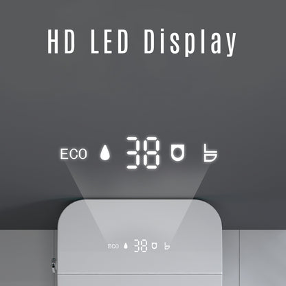 Luxury Intelligent Smart Toilet with Instant Warm Water Sprayer and Dryer, Auto Flush /Foot Sensor Operation, Adjusted Temp Heated Bidet Seat, LED Display White
