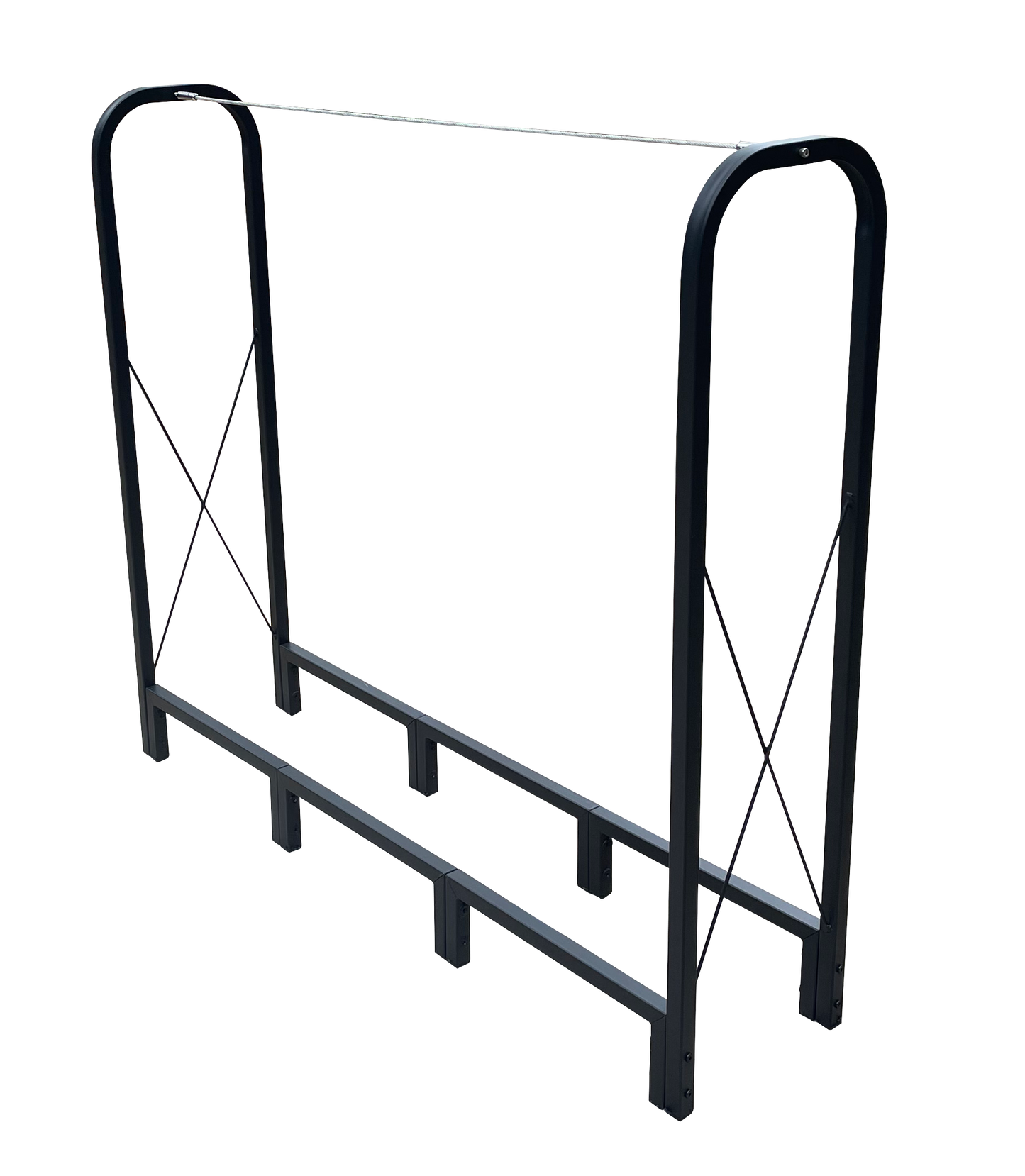 Artibear Firewood Rack Stand 4.1ft Heavy Duty Logs Holder for Outdoor Indoor Fireplace Metal Wood Pile Storage Stacker Organizer, Matte Black