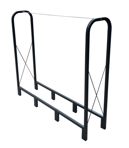 Artibear Firewood Rack Stand 4.1ft Heavy Duty Logs Holder for Outdoor Indoor Fireplace Metal Wood Pile Storage Stacker Organizer, Matte Black