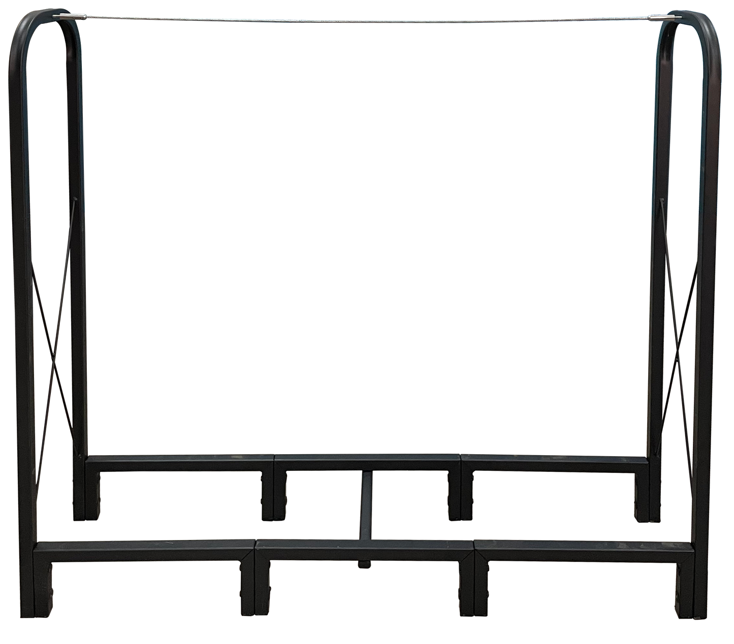 Artibear Firewood Rack Stand 4.1ft Heavy Duty Logs Holder for Outdoor Indoor Fireplace Metal Wood Pile Storage Stacker Organizer, Matte Black