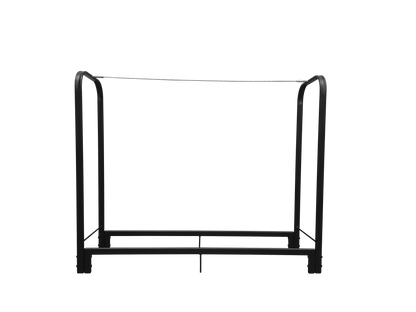 Artibear Firewood Rack Stand 4ft Heavy Duty Logs Holder for Outdoor Indoor Fireplace Metal Wood Pile Storage Stacker Organizer, Matte Black