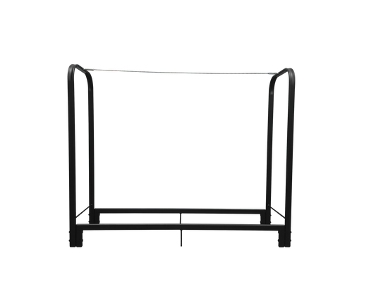 Artibear Firewood Rack Stand 4ft Heavy Duty Logs Holder for Outdoor Indoor Fireplace Metal Wood Pile Storage Stacker Organizer, Matte Black