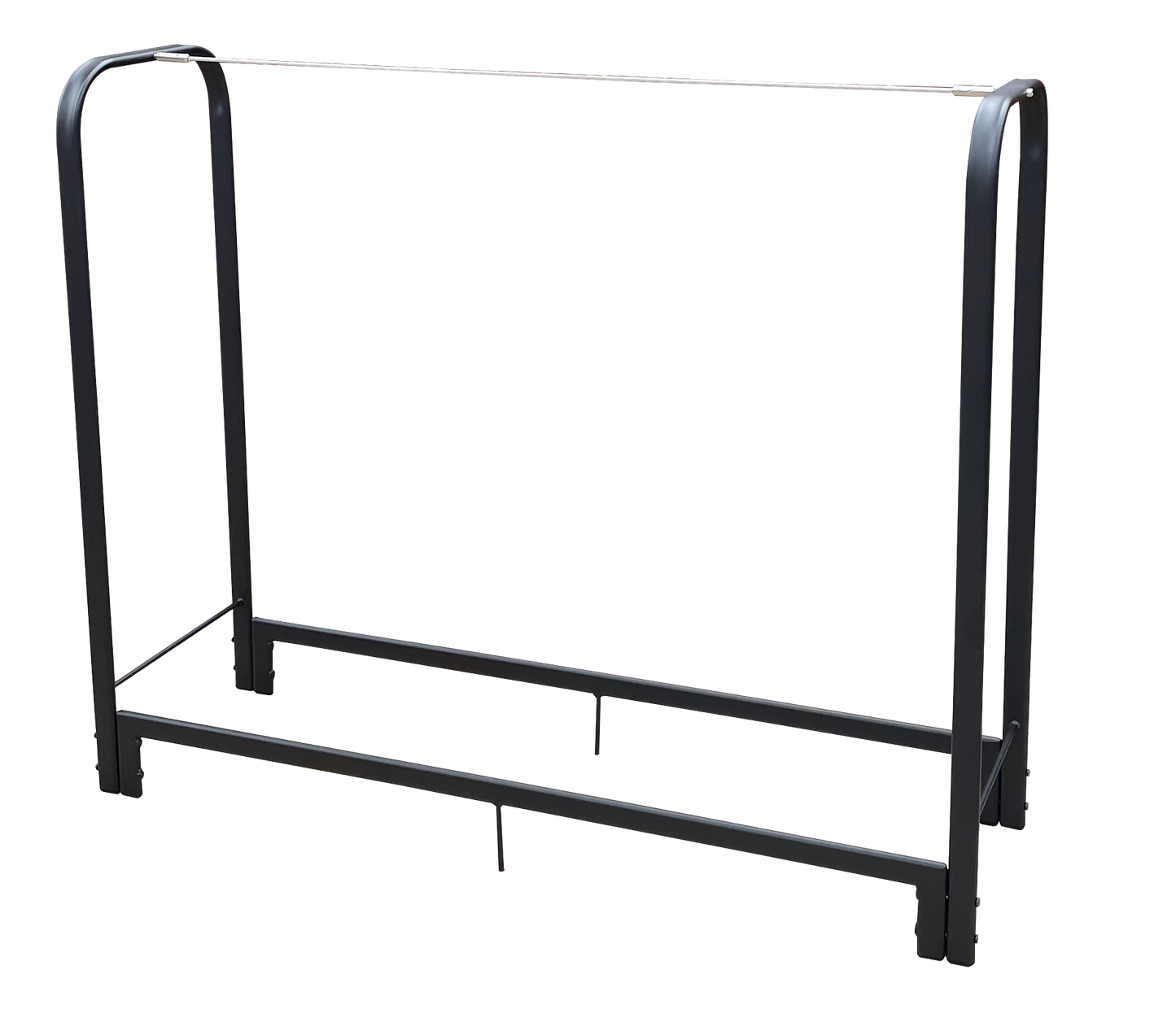 Artibear Firewood Rack Stand 4ft Heavy Duty Logs Holder for Outdoor Indoor Fireplace Metal Wood Pile Storage Stacker Organizer, Matte Black