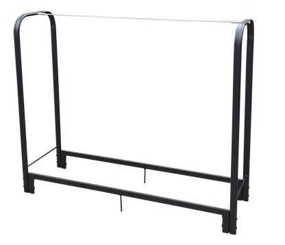 Artibear Firewood Rack Stand 4ft Heavy Duty Logs Holder for Outdoor Indoor Fireplace Metal Wood Pile Storage Stacker Organizer, Matte Black