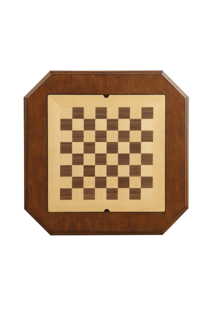 Bishop Cherry Finish Reversible Chess Checker Game Table w/Game Tray (Chess Fingures Not Included)