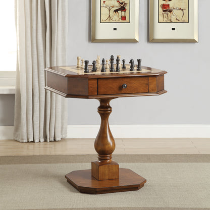 Bishop Cherry Finish Reversible Chess Checker Game Table w/Game Tray (Chess Fingures Not Included)