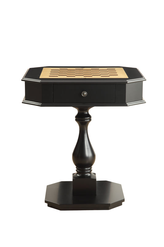 Bishop Black Finish Reversible Chess Checker Game Table w/Game Tray (Chess Fingures Not Included)