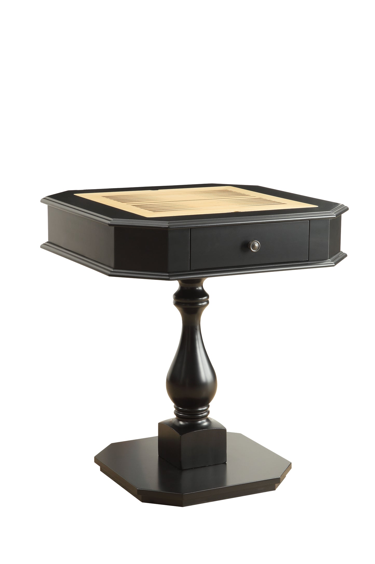 Bishop Black Finish Reversible Chess Checker Game Table w/Game Tray (Chess Fingures Not Included)